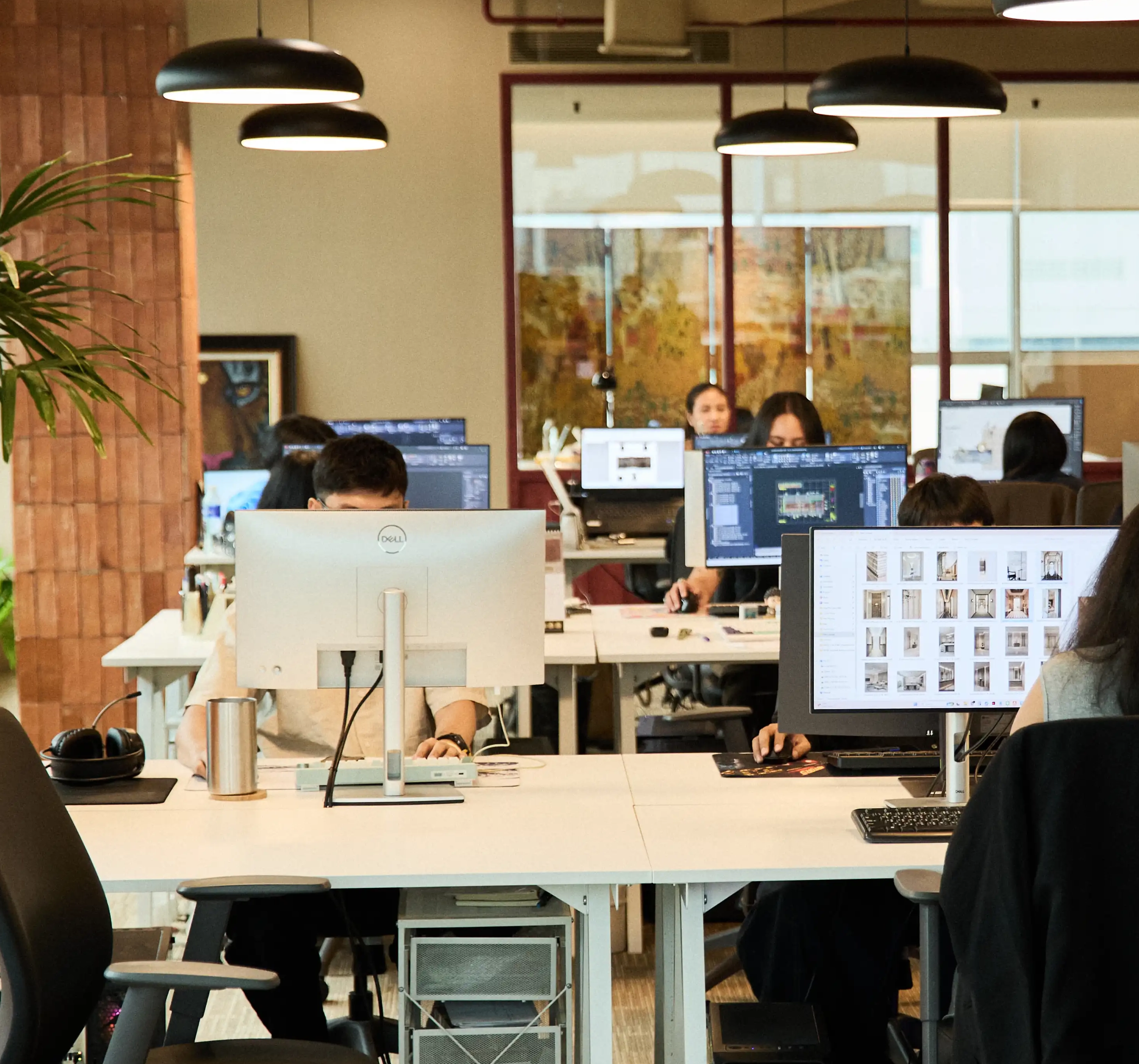 Open plan studio workstation desks